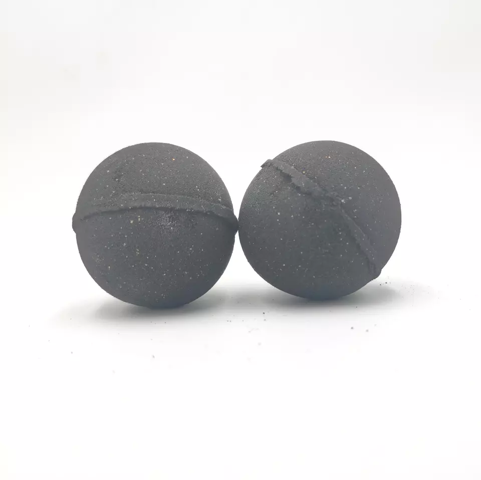 Black Charcoal Powder Bubble Bath Bombs With Gold Glitter