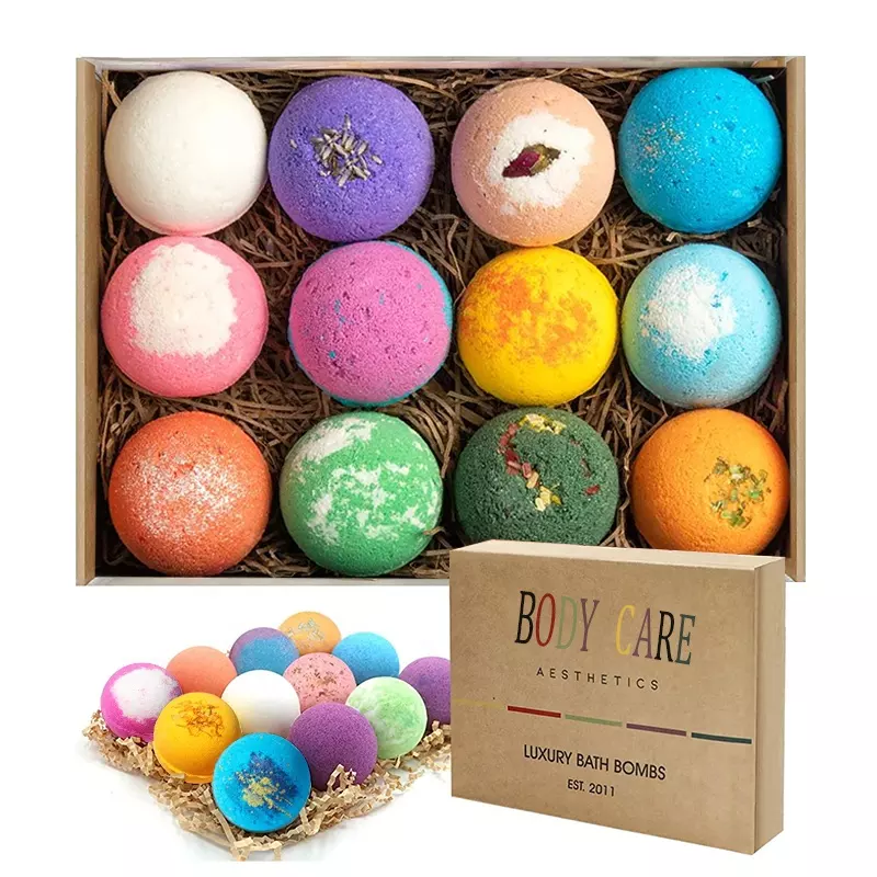 6 Pack Of Large Bath Bombs With Organic Ingredient