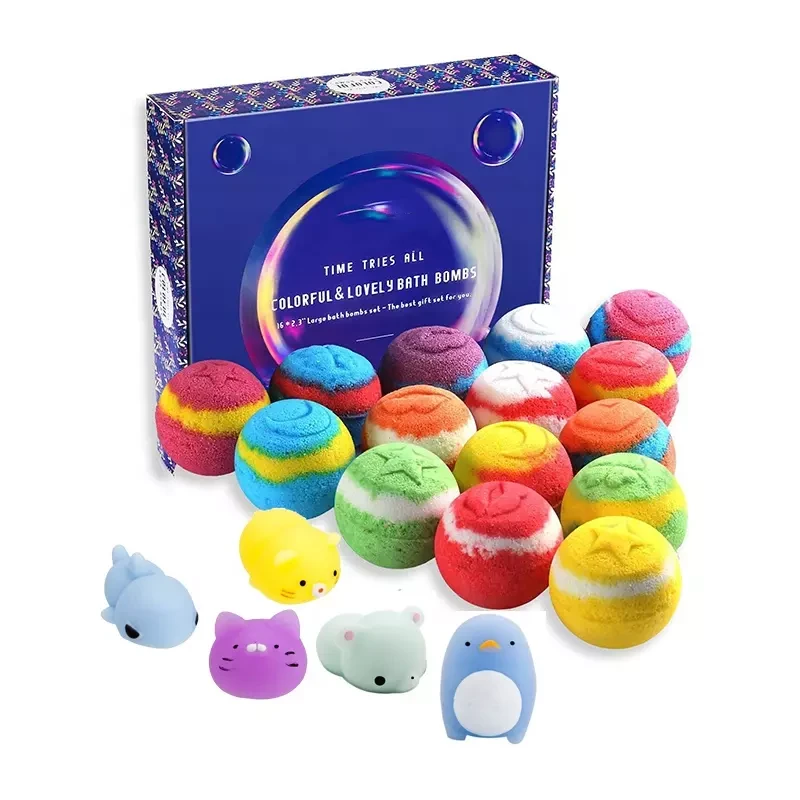 Private Label Organic Kids Bath Bombs With Squeeze Toys Inside