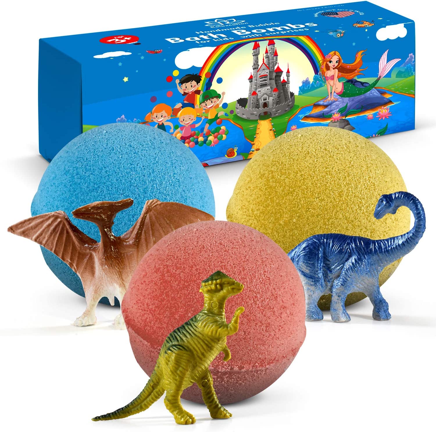 Bath Bombs For Kids With Surprise Dinosaurs Inside