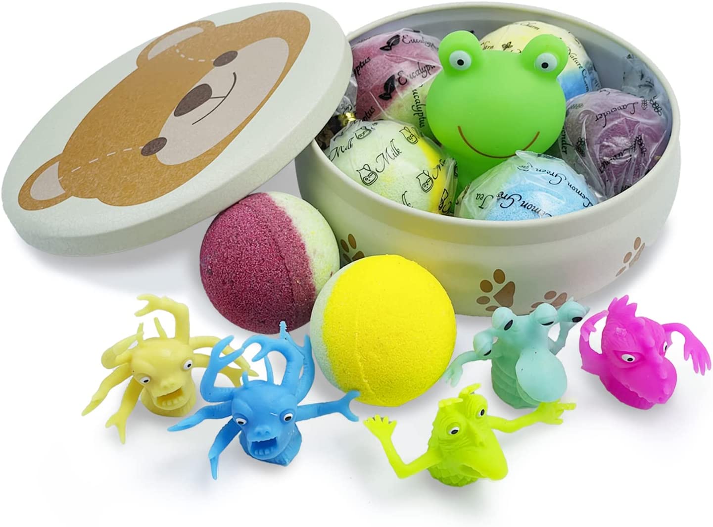 Bath Fizzy Bomb With Floating Frog And Finger Toys