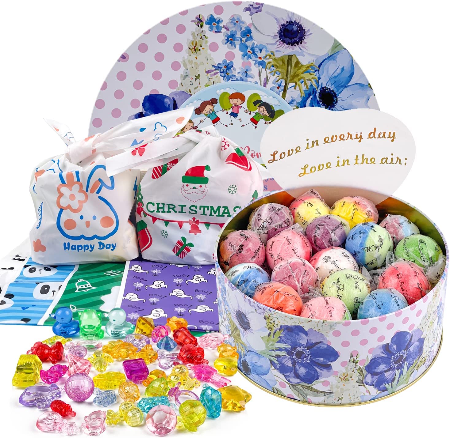 Bath Bombs With Crystal Toys Inside For Kids Girls