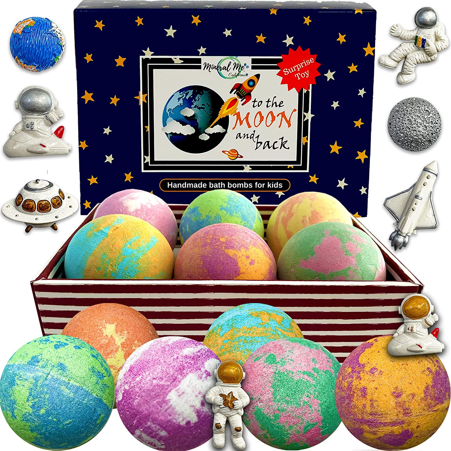 Galaxy Bath Bombs For Kids With Toys Inside