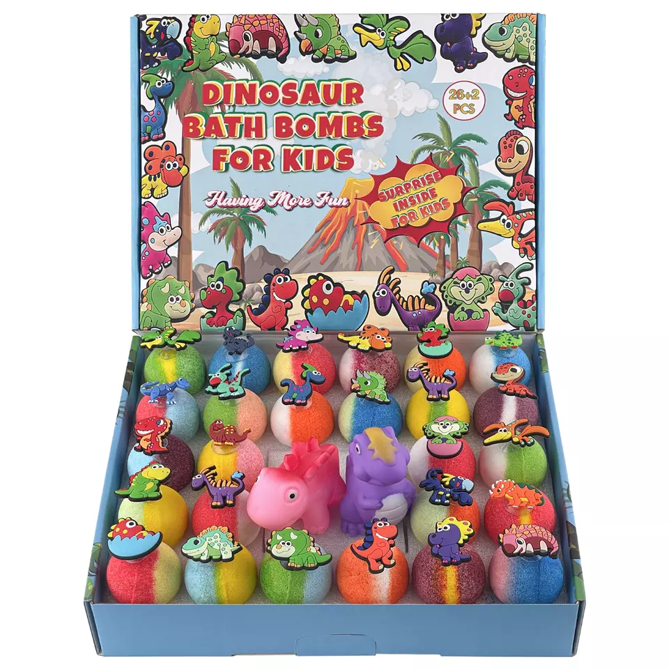 Bath Bombs For Kids With Dinosaur Suction Toys